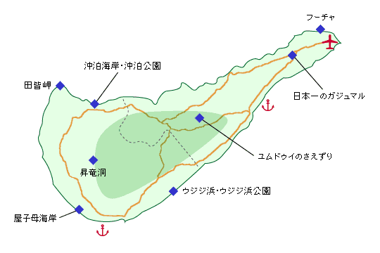 沖永良部島の基本マップ